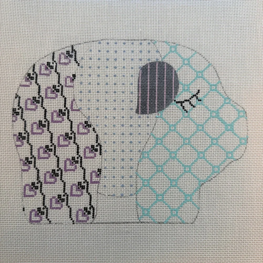 Vintage Susan Portra Petunia Pig Needlepoint Canvas Cal Mar 223 w Guide